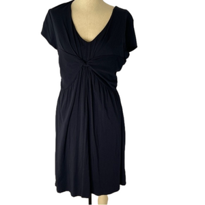 Garnet Hill Black Jersey Knit Midi Dress Size 12